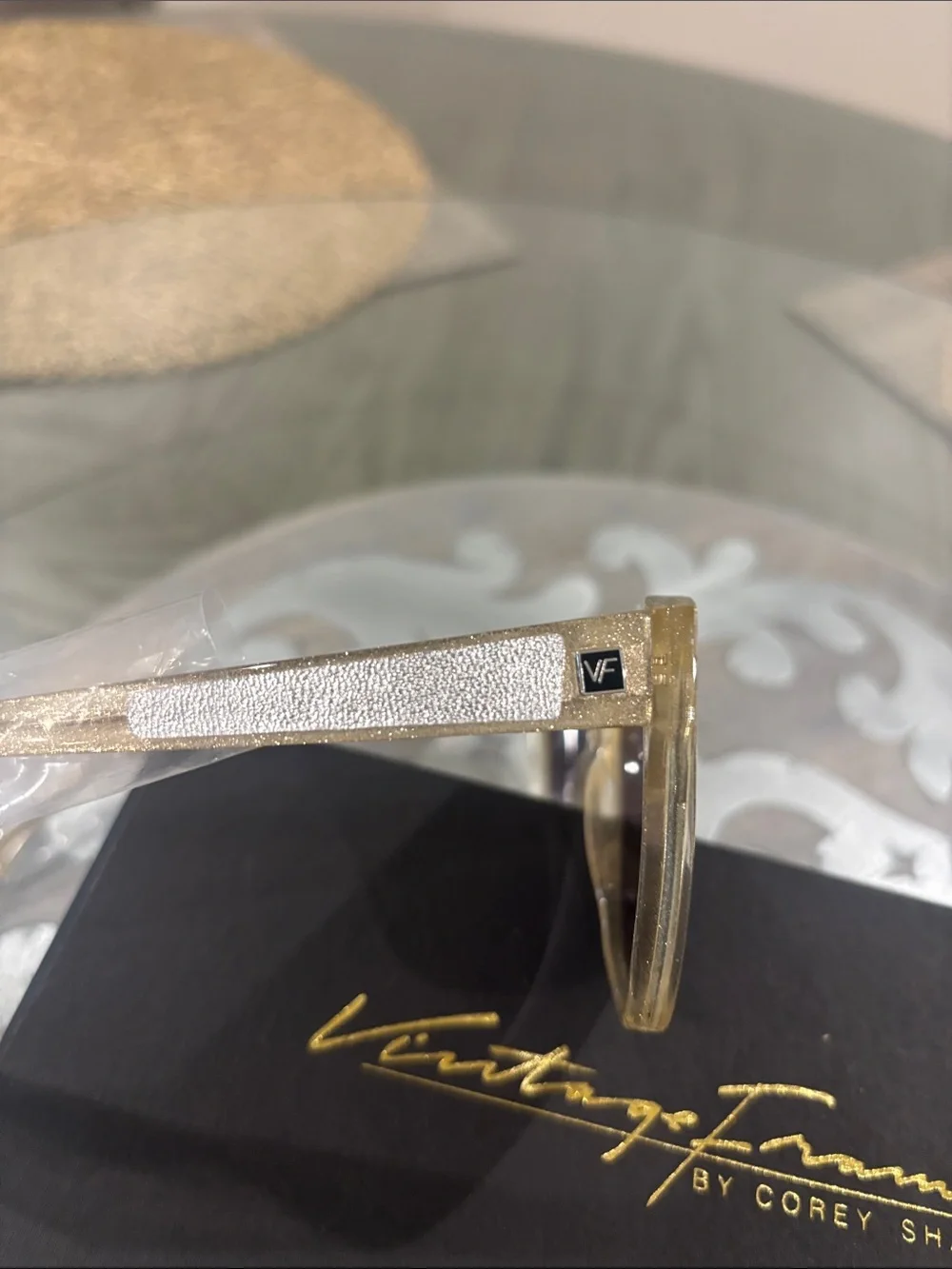 Gold Glitter Sunglasses- Vintage Frames by Corey Shapiro